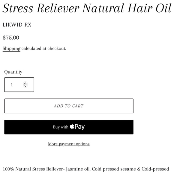 Stress Reliever Natural Hair Oil - Picture 2 of 4